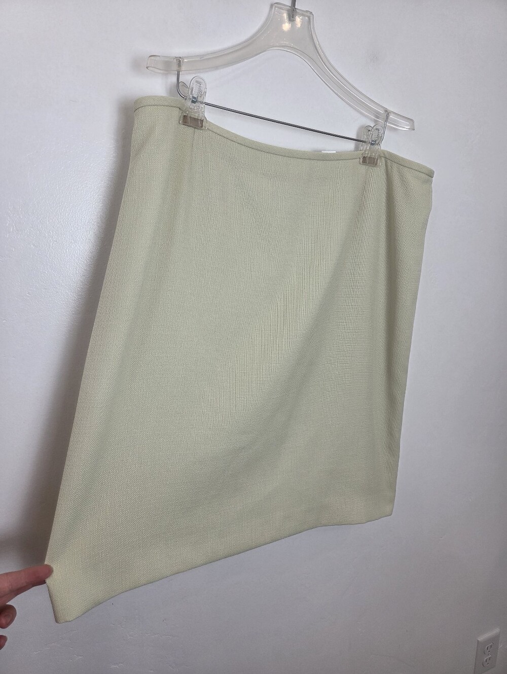 Preston & Yorke Lime Pastel Green Tweed Pencil Skirt Size 18 Preppy Professional